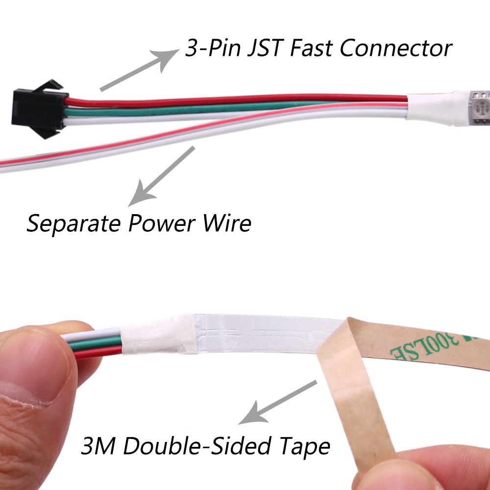 Addressable WS2811 Bright RGB LED Strip Lights SMD5050 84LEDs/m Addressable WS2811 Bright RGB LED Strip Lights SMD5050 84LEDs/m